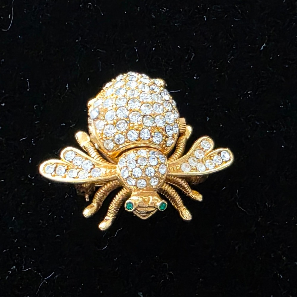 Joan Rivers Classics Gold‎ Tone Crystal Rhinestone Bee Brooch Pin  Watch Jewelry